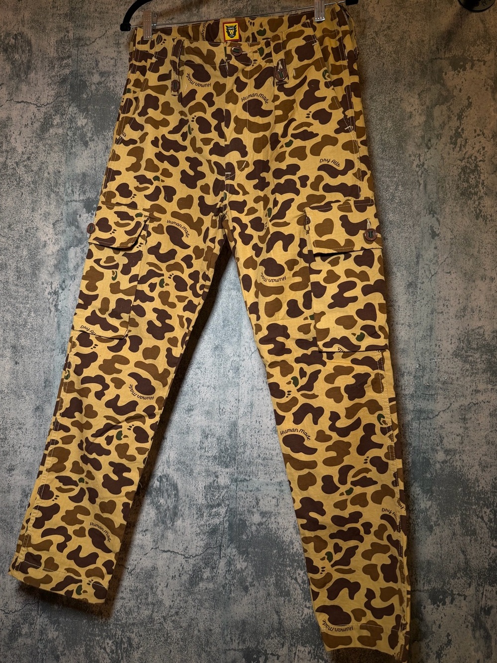 Human Made  Camo Cargo Jeans — Yellow & Brown